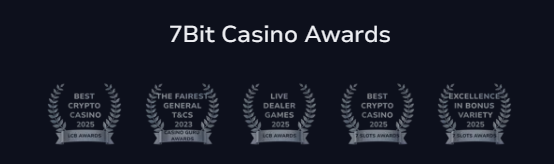 7Bit Casino awards — best crypto casino, fairest, live dealer and bonus variety