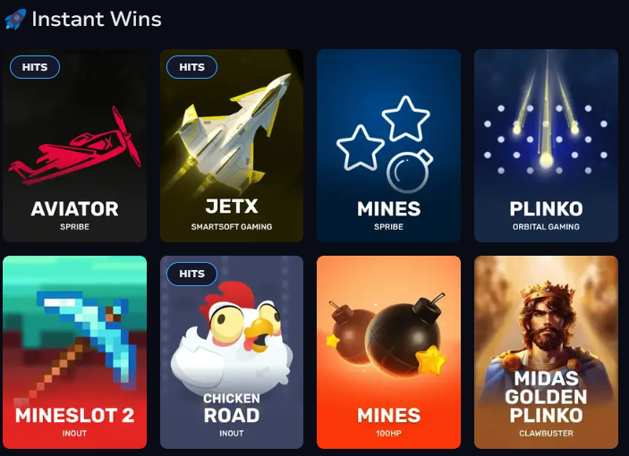 7Bit Casino instant-win games on mobile — Aviator, JetX, Mines and Plinko